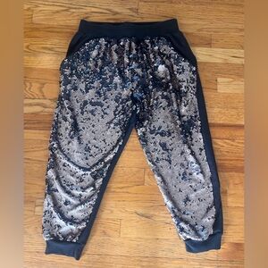 Zumba Fitness Black and Rose Gold Sequin Joggers